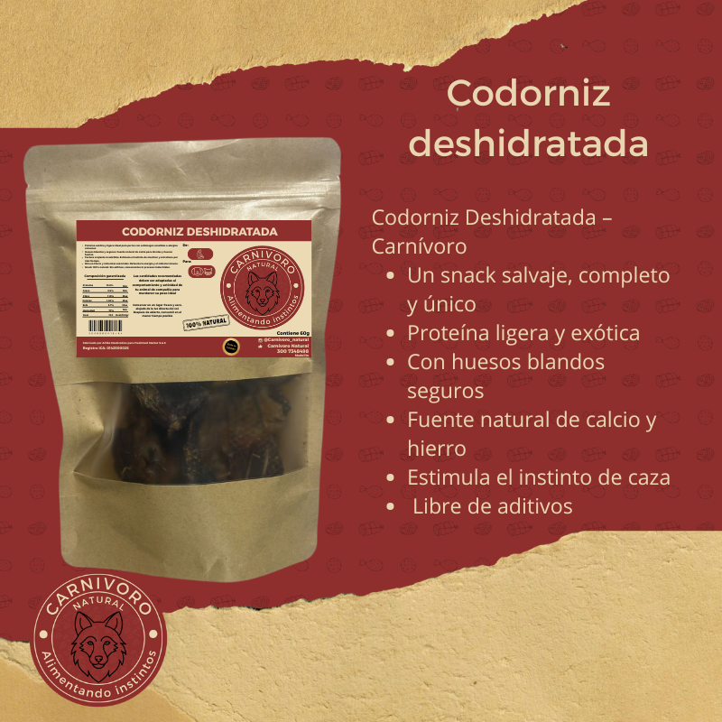 Carnivoro Codorniz Deshidratada