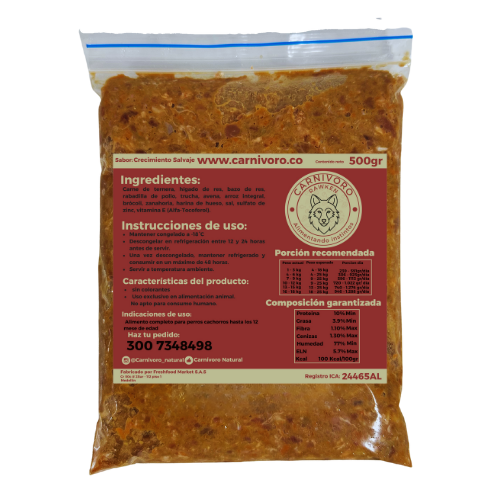 Carnivoro Crecimiento Salvaje 500g