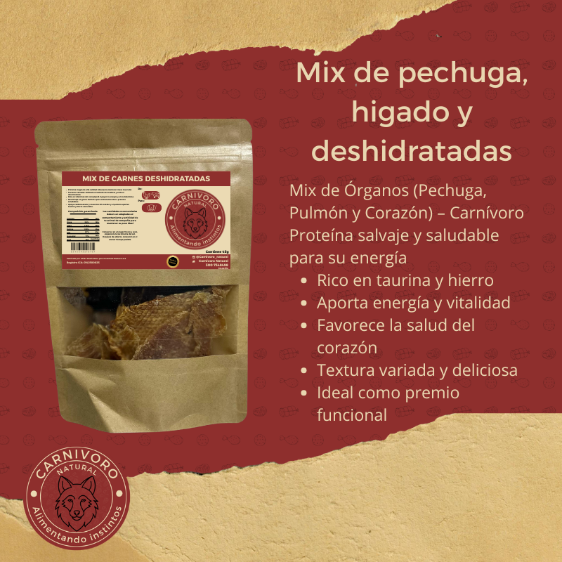 Carnivoro Mix De Carnes (Pechuga, Pulmón y Corazón)