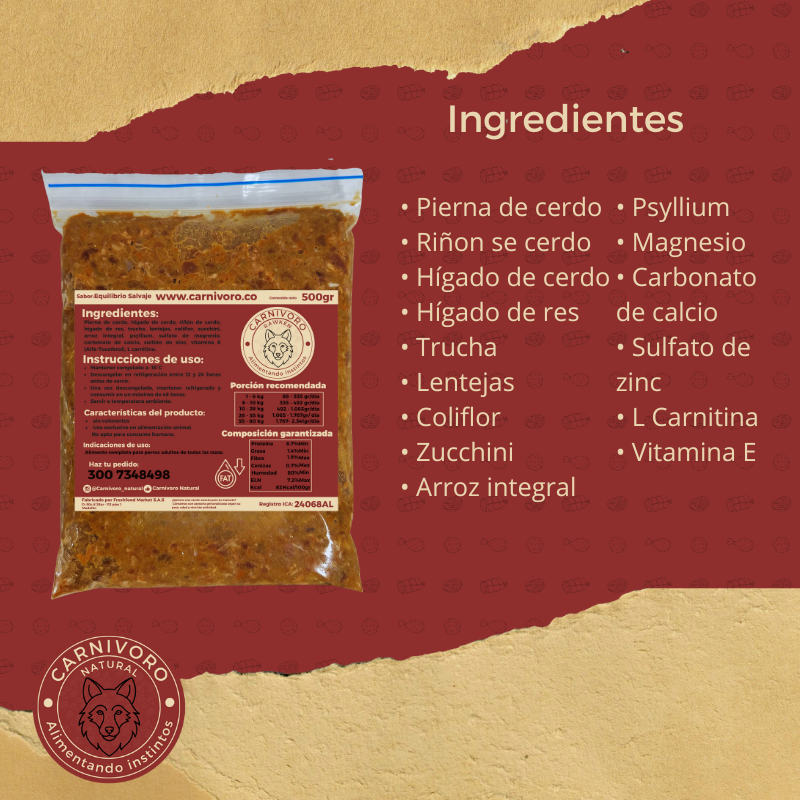 Carnivoro Equilibrio Salvaje 500g