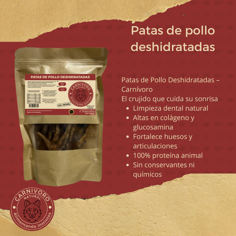 Carnivoro Patas Deshidratadas x 12