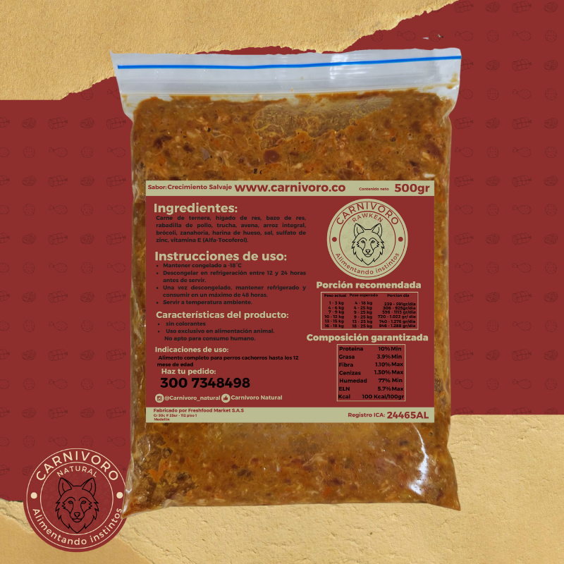 Carnivoro Crecimiento Salvaje 500g