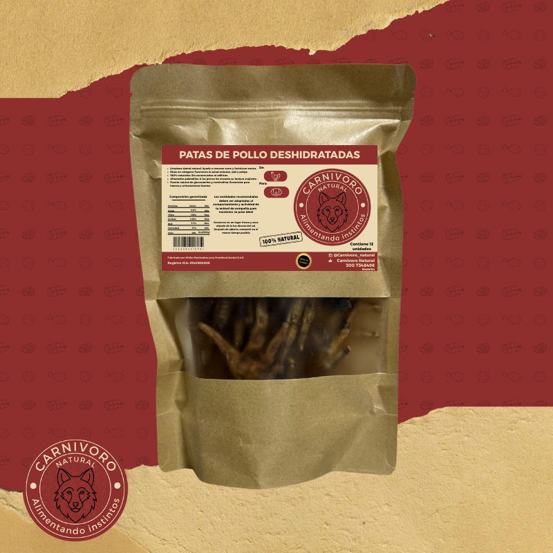 Carnivoro Patas Deshidratadas x 12
