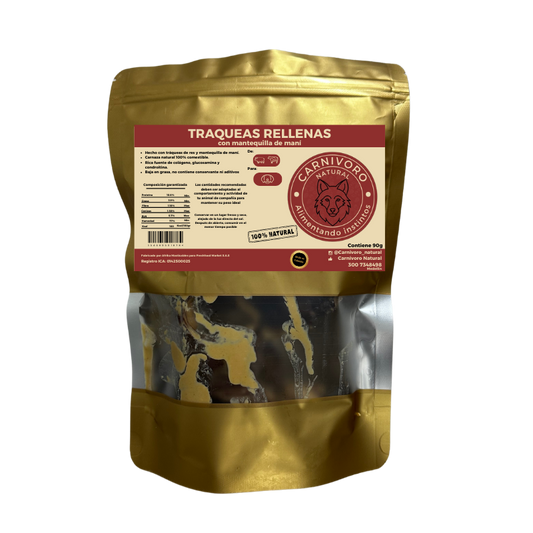 Carnivoro Traqueas De Res Rellenas Con Mantequilla De Mani